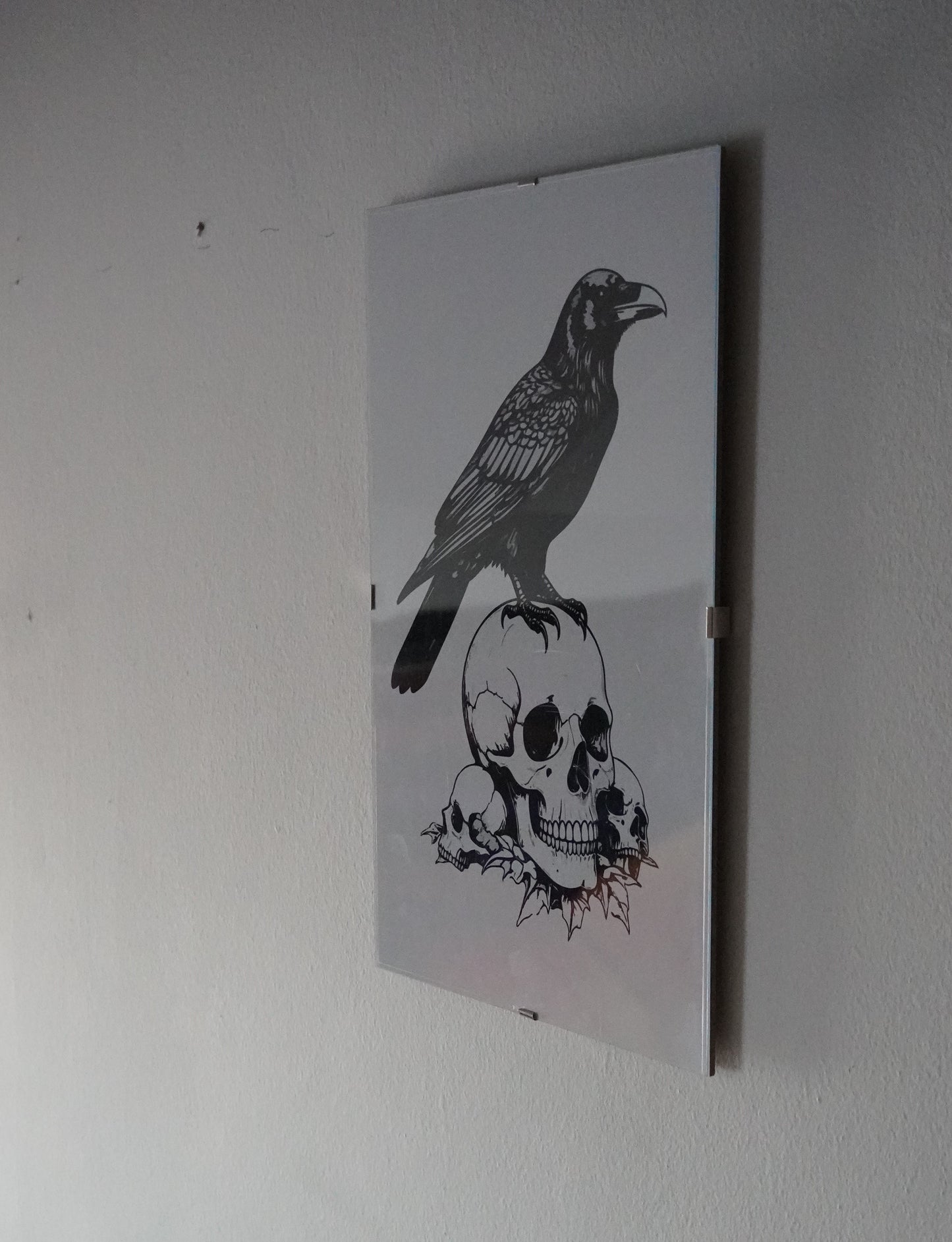 Raven on a skull poster