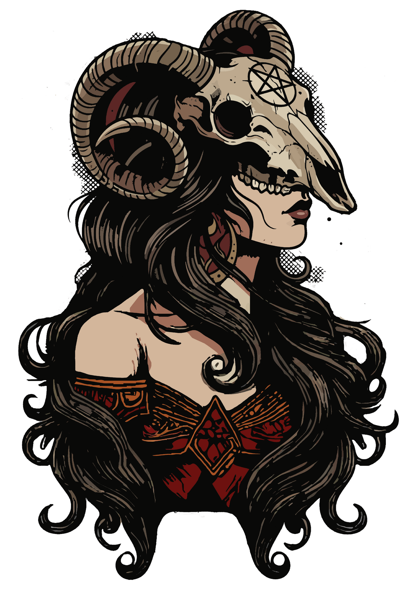 Goat masked woman poster