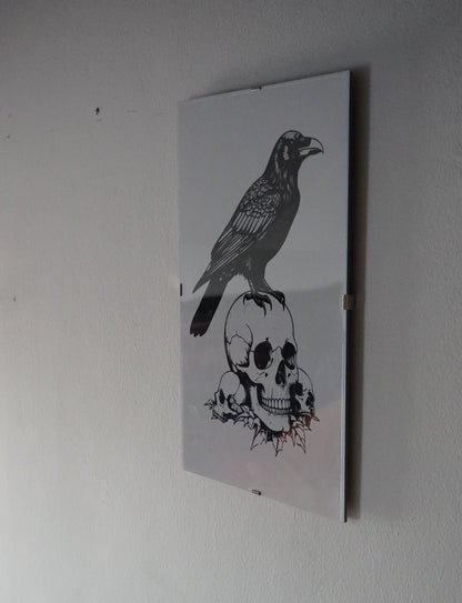 Raven on a skull poster