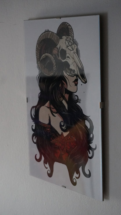 Goat masked woman poster