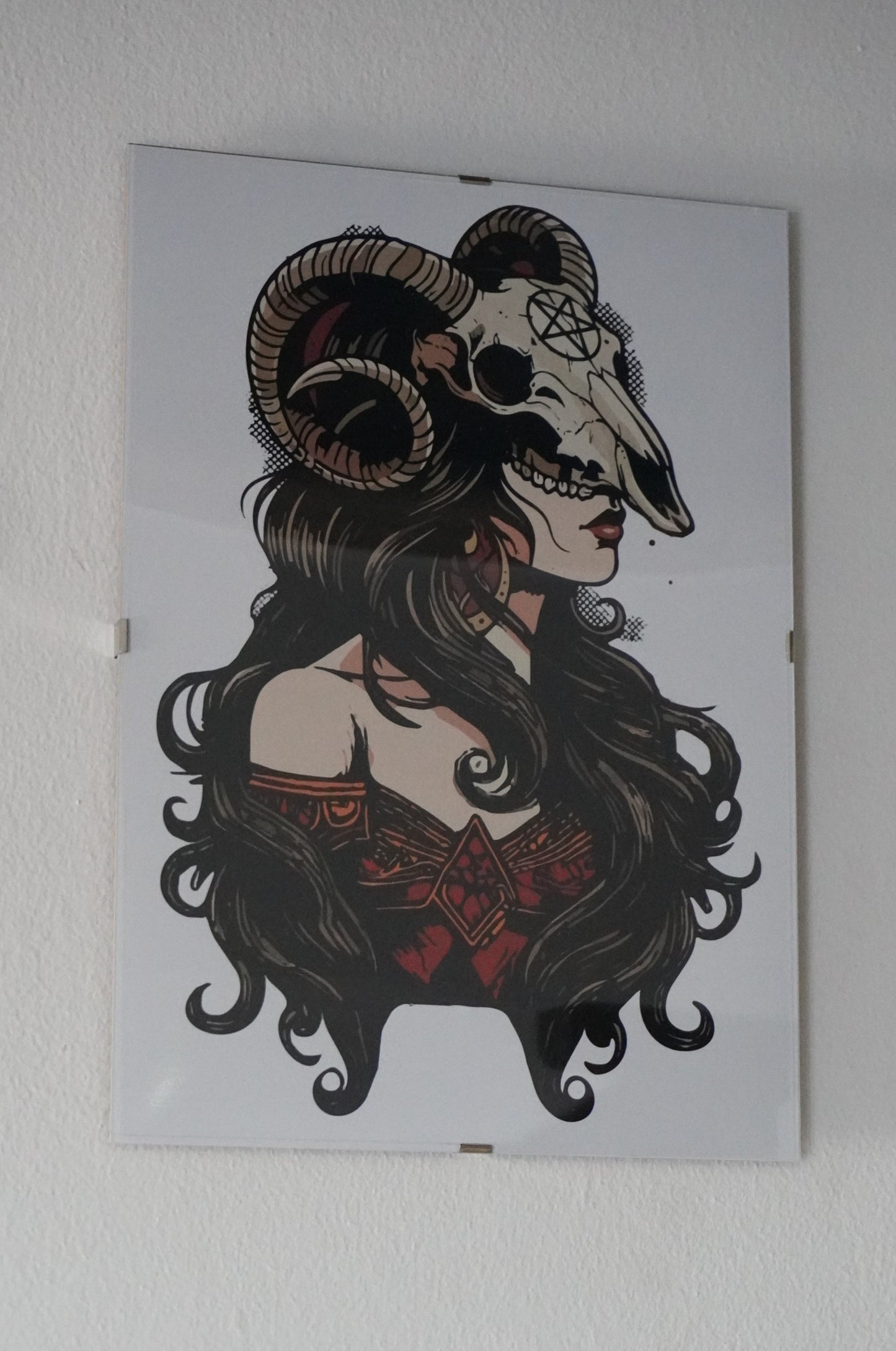 Goat masked woman poster